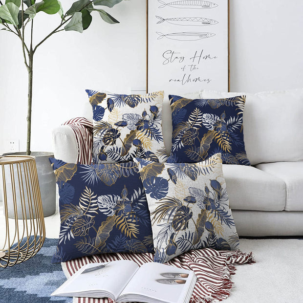 Hillkar Global Set 4 fete perna decorative din poliester si bumbac, Omer RKYK388 Multicolor, 43 x 43 cm