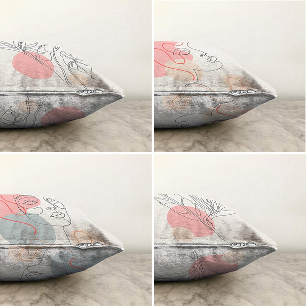 Hillkar Global Set 4 fete perna decorative din poliester si bumbac, Onur RKYK203 Multicolor, 43 x 43 cm