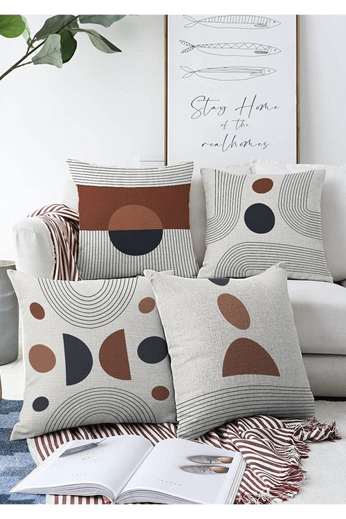 Hillkar Global Set 4 fete perna decorative din poliester si bumbac, Onur RKYK436 Multicolor, 43 x 43 cm