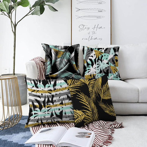 Hillkar Global Set 4 fete perna decorative din poliester si bumbac, Seher RKYK300 Multicolor, 43 x 43 cm