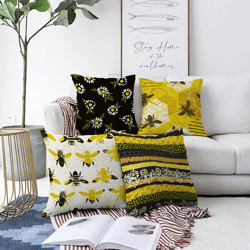 Hillkar Global Set 4 fete perna decorative din poliester si bumbac, Seher RKYK302 Multicolor, 43 x 43 cm