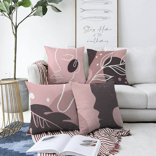 Hillkar Global Set 4 fete perna decorative din poliester si bumbac, Sonil RKYK283 Multicolor, 43 x 43 cm