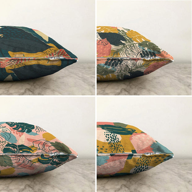 Hillkar Global Set 4 fete perna decorative din poliester si bumbac, Sonil RKYK287 Multicolor, 43 x 43 cm