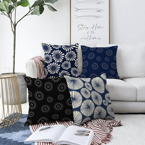 Hillkar Global Set 4 fete perna decorative din poliester si bumbac, Sonil RKYK289 Multicolor, 43 x 43 cm