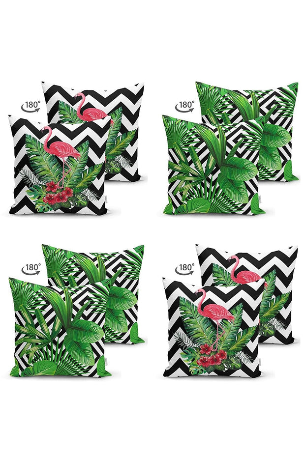 Hillkar Global Set 4 fete perna decorative din poliester si bumbac, Suet RKYK442 Multicolor, 43 x 43 cm