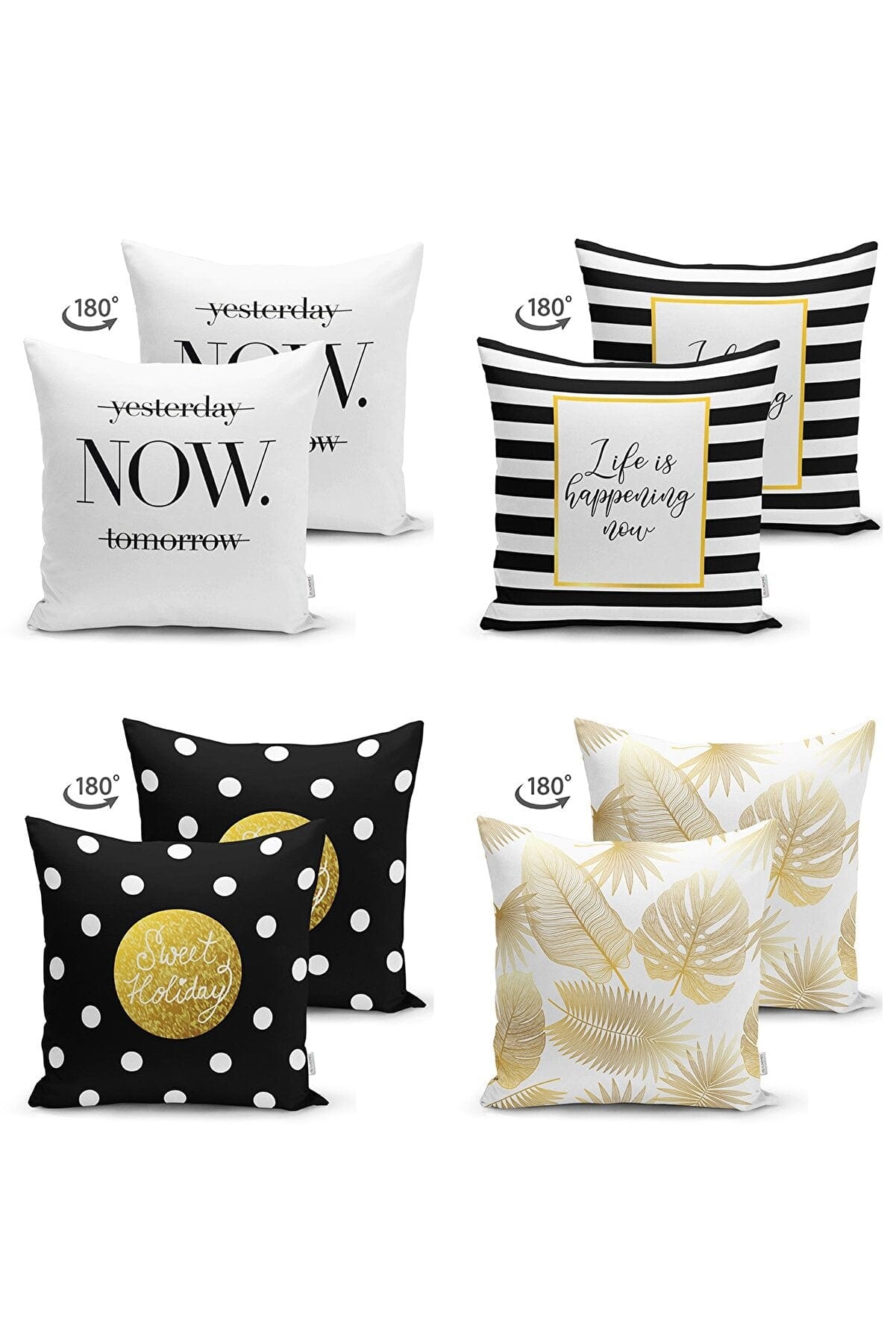 Hillkar Global Set 4 fete perna decorative din poliester si bumbac, Suet RKYK443 Multicolor, 43 x 43 cm