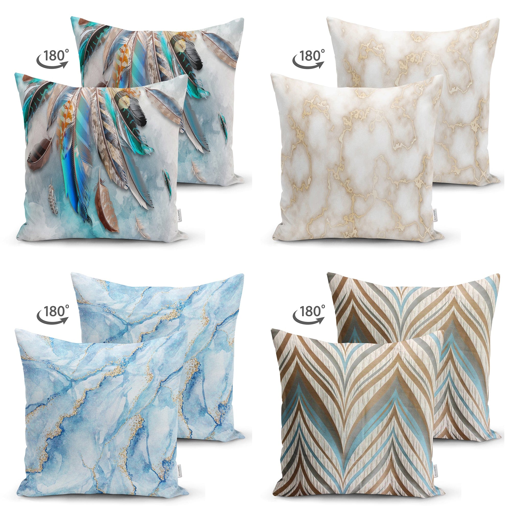 Hillkar Global Set 4 fete perna decorative din poliester si bumbac, Suet RKYK444 Multicolor, 43 x 43 cm