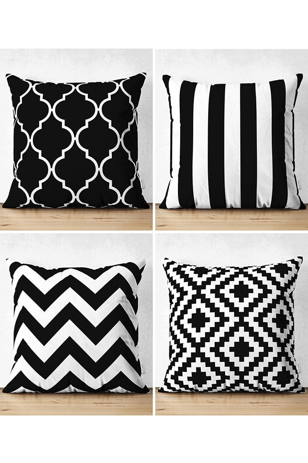 Hillkar Global Set 4 fete perna decorative din poliester si bumbac, Suet RKYK445 Multicolor, 43 x 43 cm