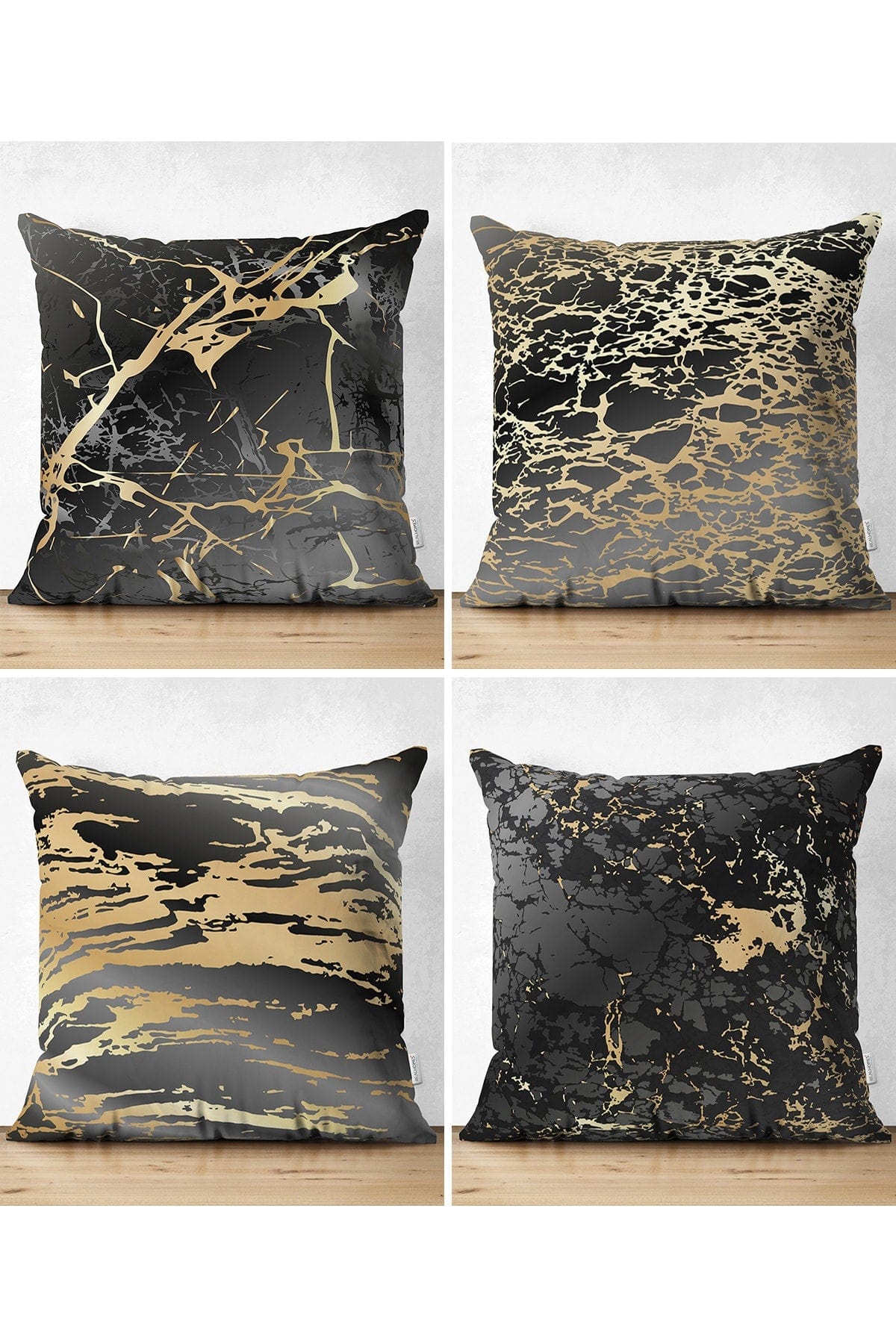 Hillkar Global Set 4 fete perna decorative din poliester si bumbac, Suet RKYK447 Multicolor, 43 x 43 cm