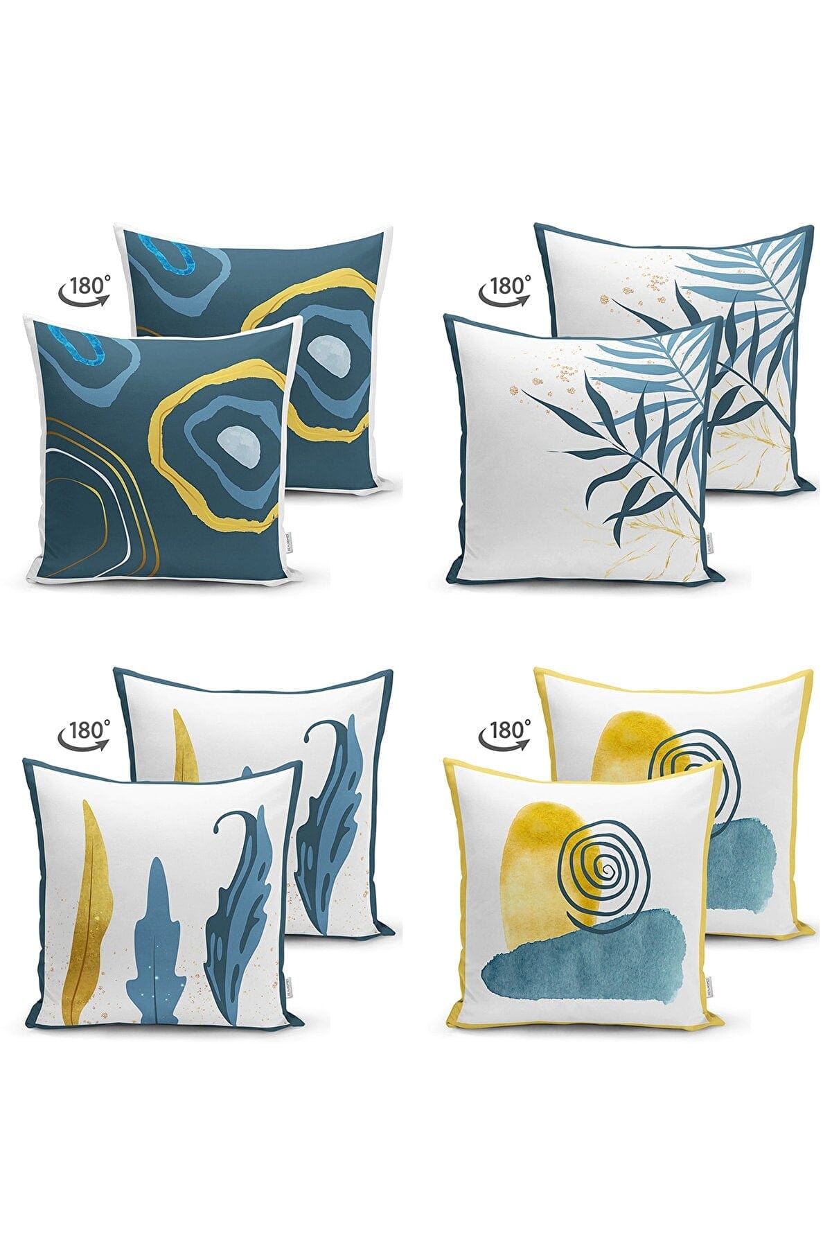 Hillkar Global Set 4 fete perna decorative din poliester si bumbac, Suet RKYK450 Multicolor, 43 x 43 cm