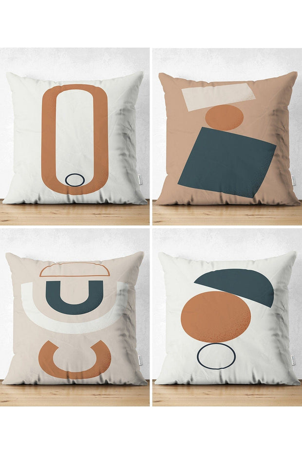 Hillkar Global Set 4 fete perna decorative din poliester si bumbac, Suet RKYK451 Multicolor, 43 x 43 cm