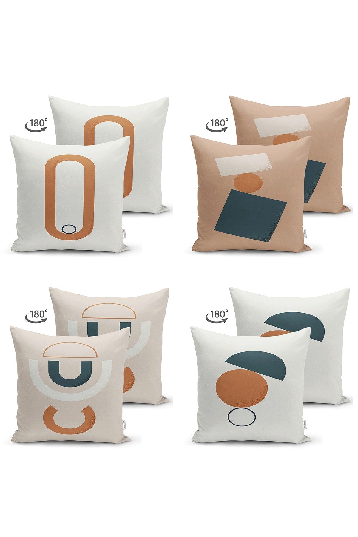 Hillkar Global Set 4 fete perna decorative din poliester si bumbac, Suet RKYK451 Multicolor, 43 x 43 cm