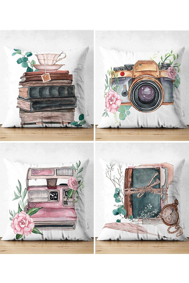 Hillkar Global Set 4 fete perna decorative din poliester si bumbac, Suet RKYK455 Multicolor, 43 x 43 cm