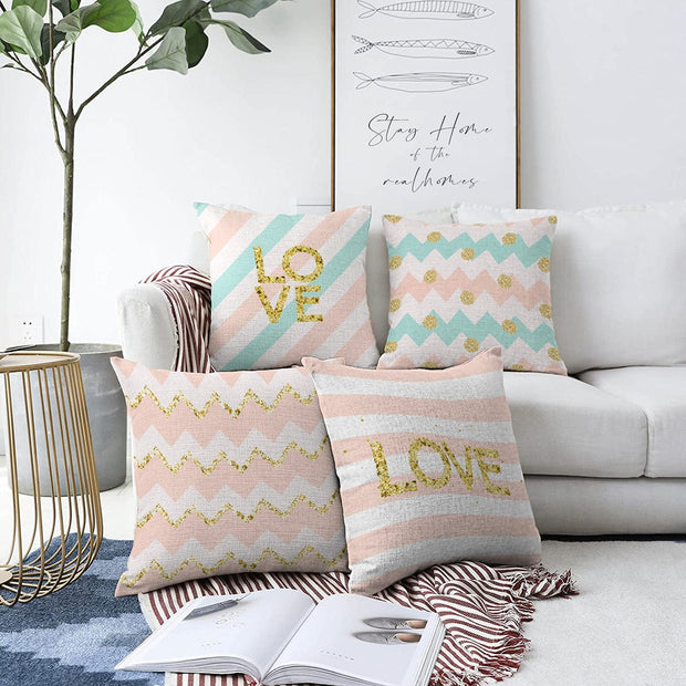 Hillkar Global Set 4 fete perna decorative din poliester si bumbac, Umay RKYK403 Multicolor, 43 x 43 cm