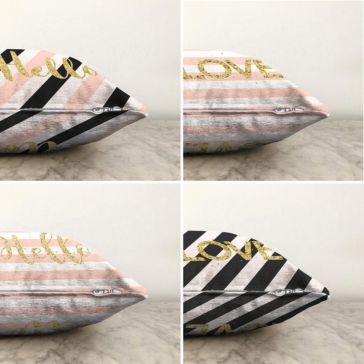 Hillkar Global Set 4 fete perna decorative din poliester si bumbac, Umut RKYK414 Multicolor, 43 x 43 cm