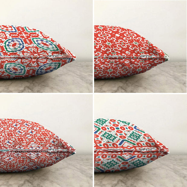 Hillkar Global Set 4 fete perna decorative din poliester si bumbac, Umut RKYK415 Multicolor, 43 x 43 cm