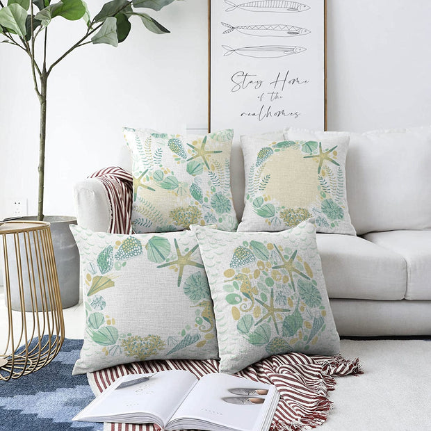 Hillkar Global Set 4 fete perna decorative din poliester si bumbac, Umut RKYK416 Multicolor, 43 x 43 cm