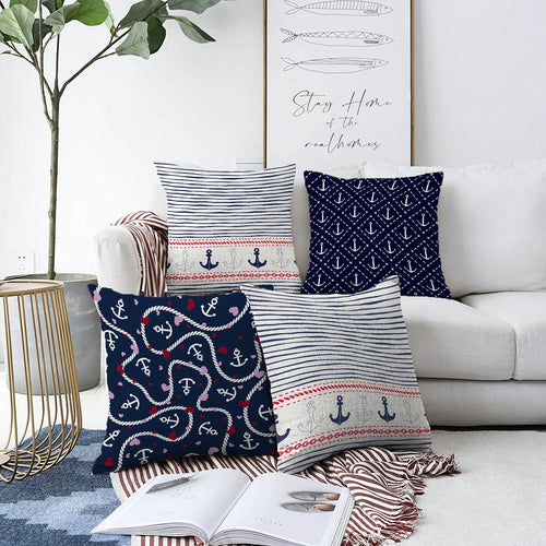 Hillkar Global Set 4 fete perna decorative din poliester si bumbac, Umut RKYK417 Multicolor, 43 x 43 cm