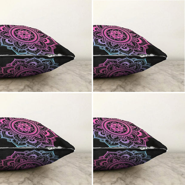 Hillkar Global Set 4 fete perna decorative din poliester si bumbac, Yaman RKYK179 Multicolor, 43 x 43 cm