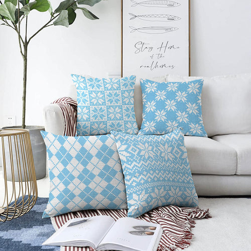 Hillkar Global Set 4 fete perna decorative din poliester si bumbac, Yaman RKYK304 Multicolor, 43 x 43 cm