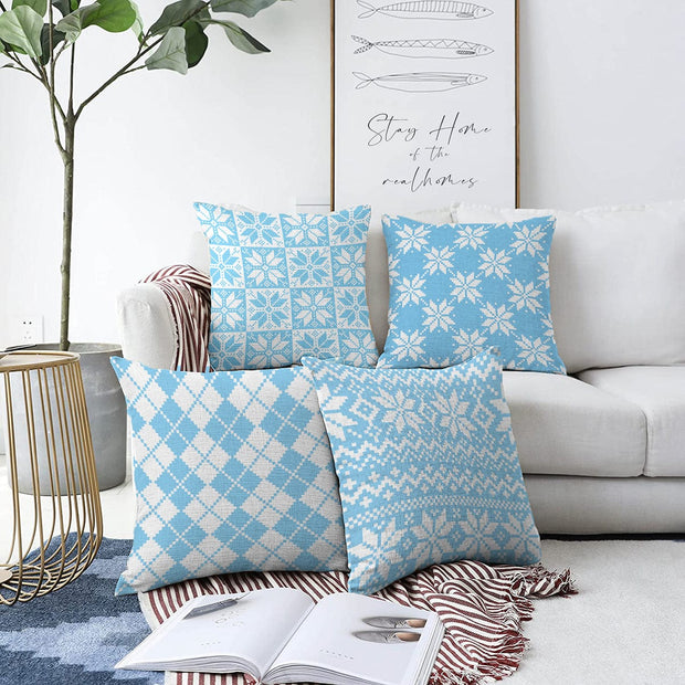 Hillkar Global Set 4 fete perna decorative din poliester si bumbac, Yaman RKYK304 Multicolor, 43 x 43 cm