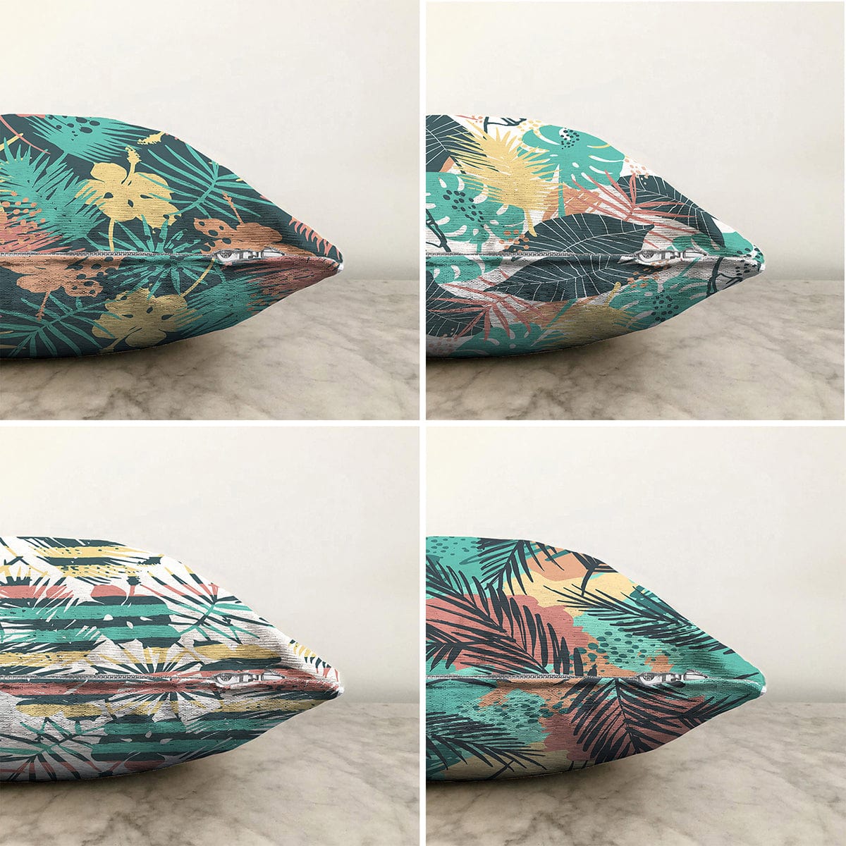 Hillkar Global Set 4 fete perna decorative din poliester si bumbac, Yaman RKYK305 Multicolor, 43 x 43 cm