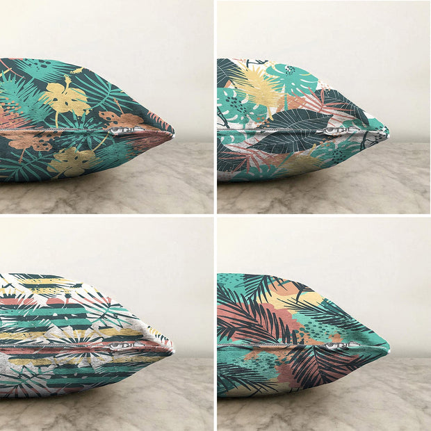 Hillkar Global Set 4 fete perna decorative din poliester si bumbac, Yaman RKYK305 Multicolor, 43 x 43 cm