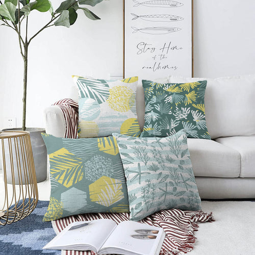 Hillkar Global Set 4 fete perna decorative din poliester si bumbac, Yaman RKYK306 Multicolor, 43 x 43 cm