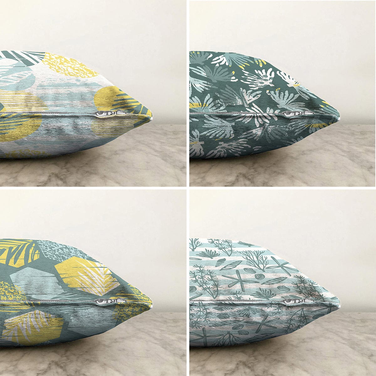 Hillkar Global Set 4 fete perna decorative din poliester si bumbac, Yaman RKYK306 Multicolor, 43 x 43 cm