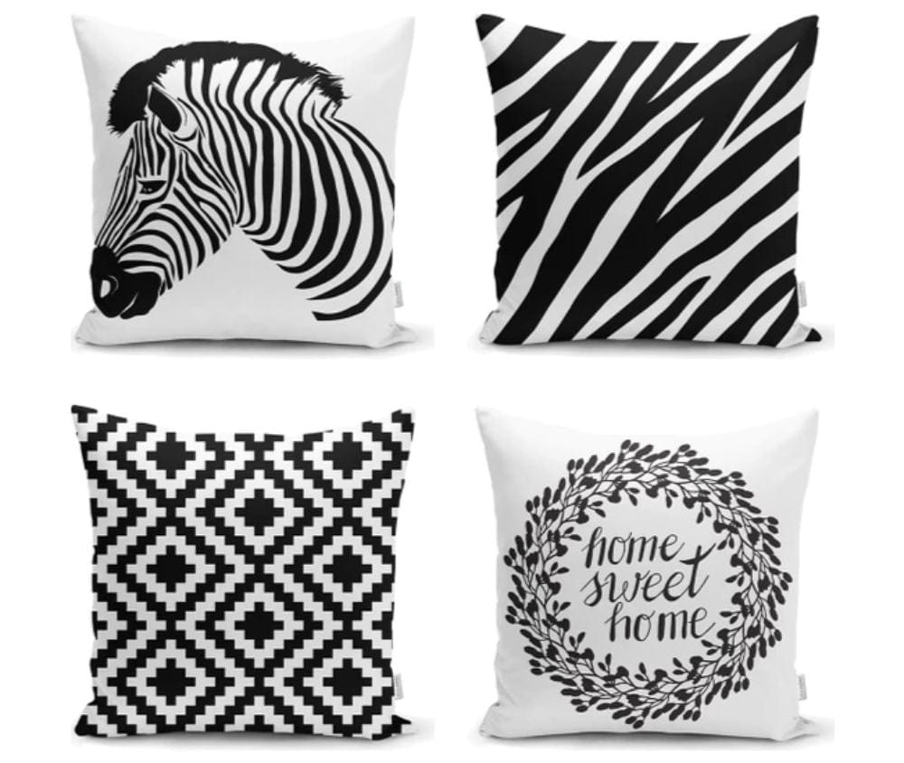 Hillkar Global Set 4 fete perna decorative din poliester si bumbac, Yldiko RKYK458 Multicolor, 43 x 43 cm