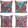 Hillkar Global Set 4 fete perna decorative din poliester si bumbac, Yldiko RKYK460 Multicolor, 43 x 43 cm