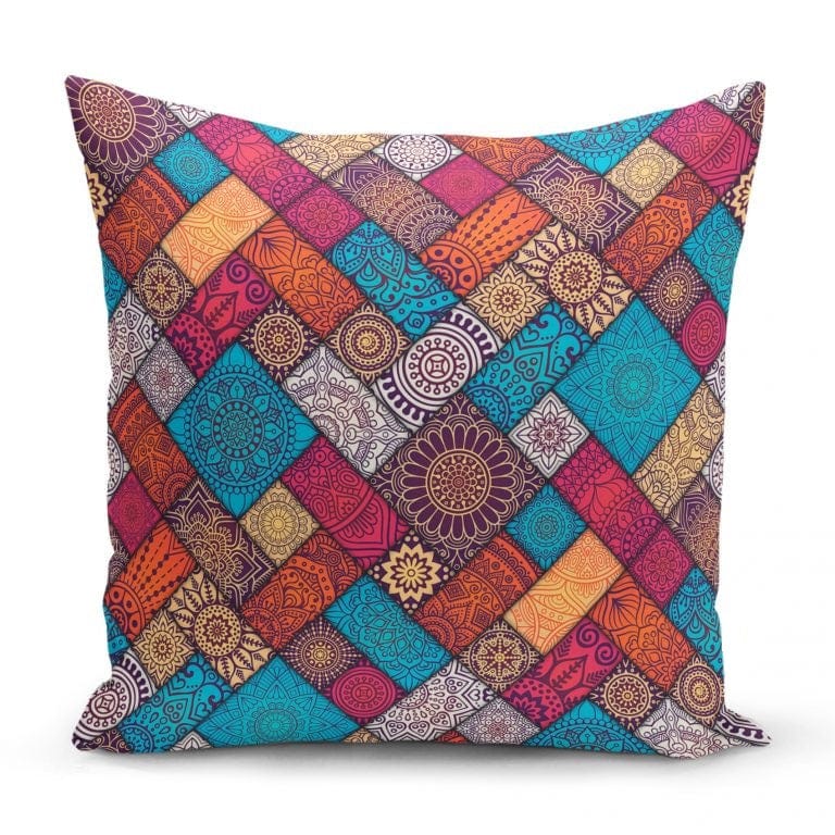 Hillkar Global Set 4 fete perna decorative din poliester si bumbac, Yldiko RKYK460 Multicolor, 43 x 43 cm