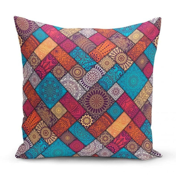 Hillkar Global Set 4 fete perna decorative din poliester si bumbac, Yldiko RKYK460 Multicolor, 43 x 43 cm