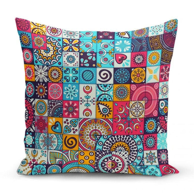 Hillkar Global Set 4 fete perna decorative din poliester si bumbac, Yldiko RKYK460 Multicolor, 43 x 43 cm