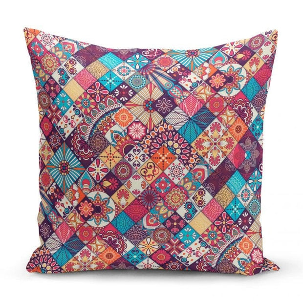Hillkar Global Set 4 fete perna decorative din poliester si bumbac, Yldiko RKYK460 Multicolor, 43 x 43 cm