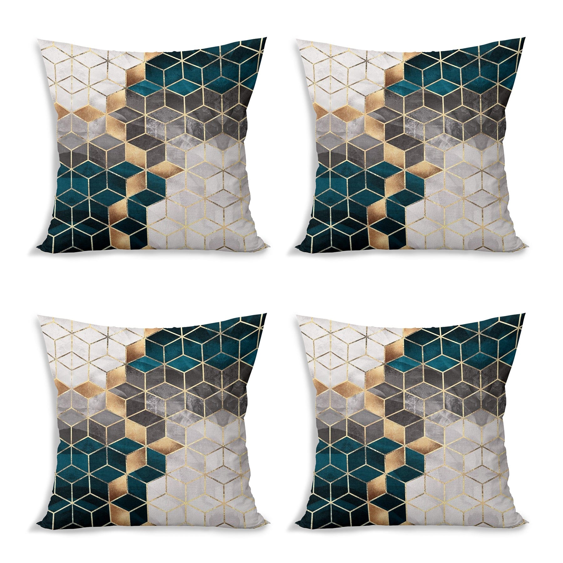 Hillkar Global Set 4 fete perna decorative din poliester si bumbac, Yldiko RKYK461 Multicolor, 43 x 43 cm