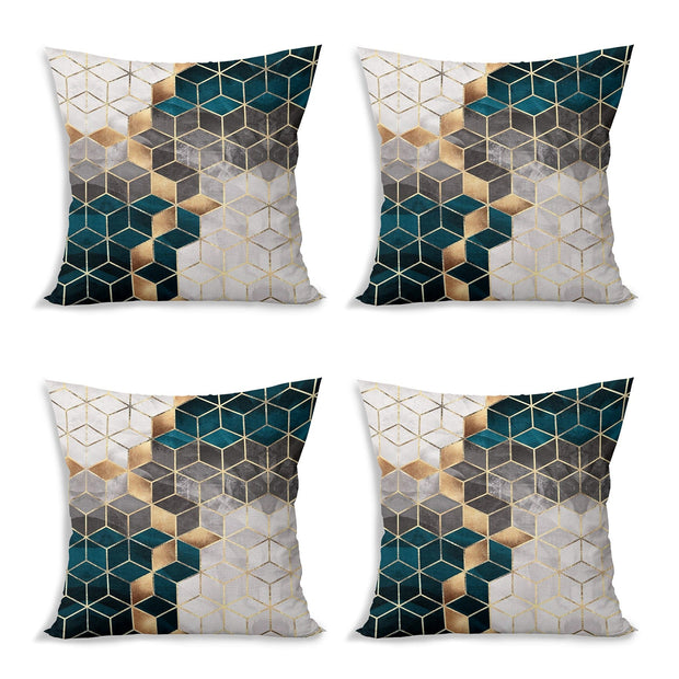 Hillkar Global Set 4 fete perna decorative din poliester si bumbac, Yldiko RKYK461 Multicolor, 43 x 43 cm