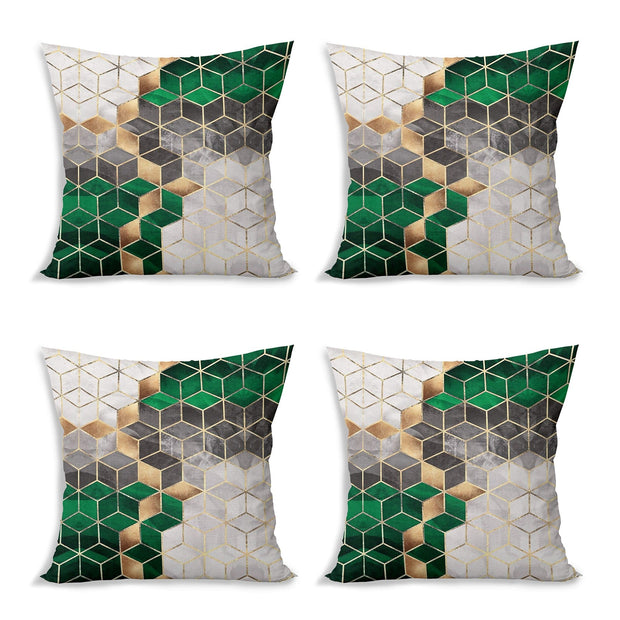 Hillkar Global Set 4 fete perna decorative din poliester si bumbac, Yldiko RKYK471 Multicolor, 43 x 43 cm