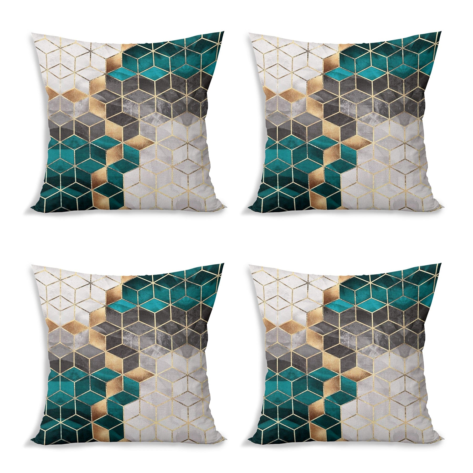 Hillkar Global Set 4 fete perna decorative din poliester si bumbac, Yldiko RKYK473 Multicolor, 43 x 43 cm