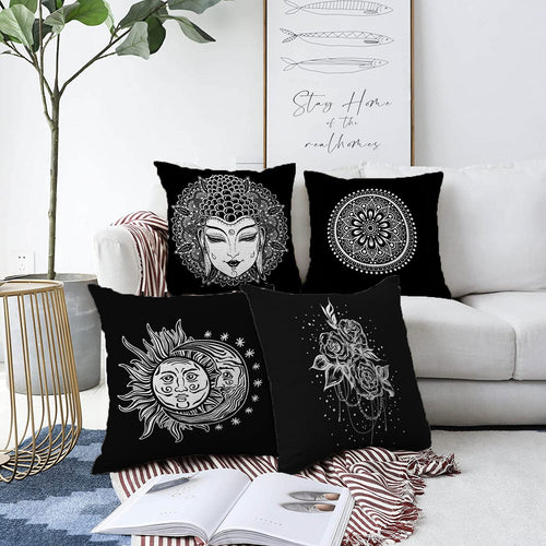 Hillkar Global Set 4 fete perna decorative din poliester si bumbac, Zerrin RKYK173 Multicolor, 43 x 43 cm