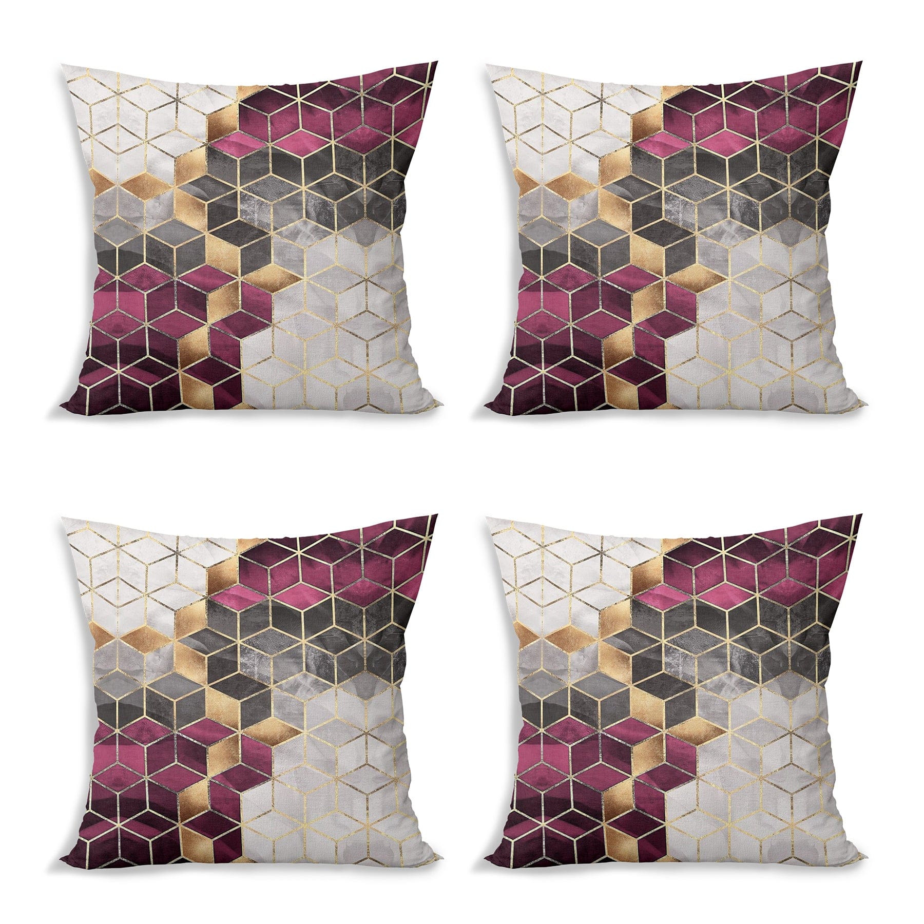 Hillkar Global Set 4 fete perna decorative din poliester si bumbac, Zeynep RKYK469 Multicolor, 43 x 43 cm