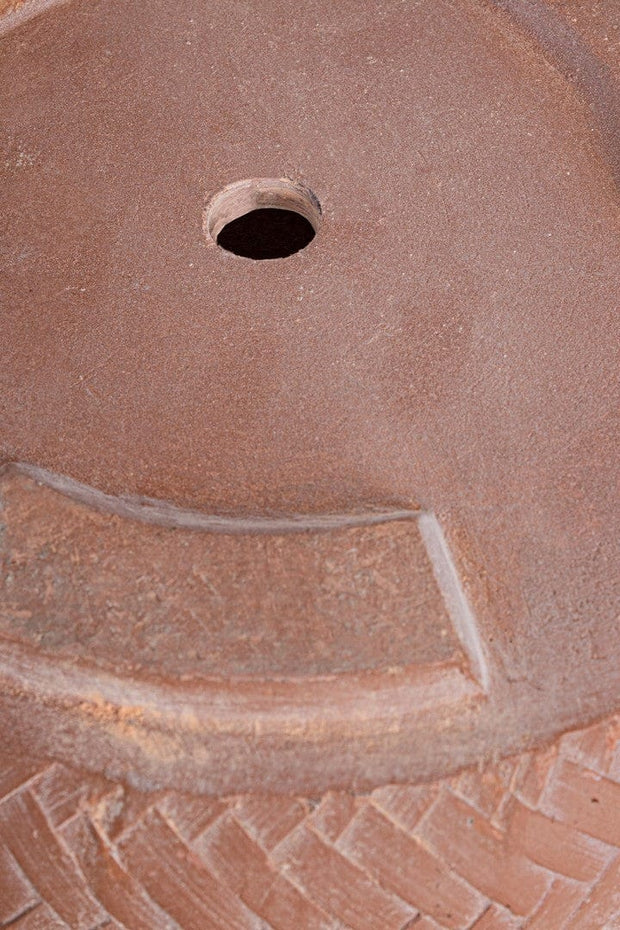 Set 4 ghivece din fibra de sticla si argila, Tressage Cyl Caramiziu, Ø43xH43 / Ø36xH36 / Ø30xH30 / Ø24xH24 cm (4)