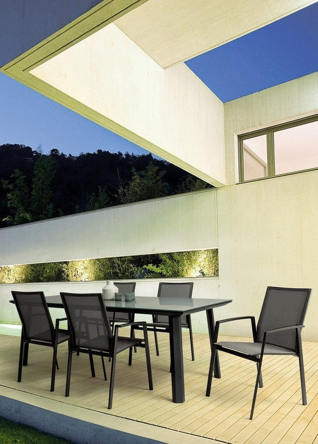 Set 4 scaune de gradina / terasa din metal Cruise Gri / Antracit, l57xA57xH87,5 cm (1)