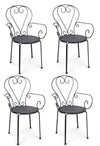 Set 4 scaune de gradina / terasa din metal Etienne Antracit, l49xA49xH89 cm