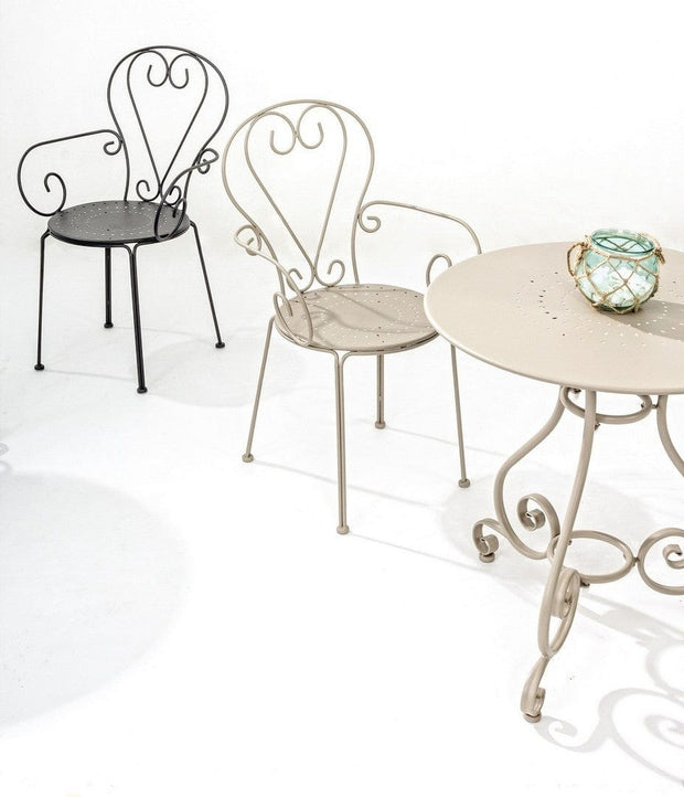 Set 4 scaune de gradina / terasa din metal Etienne Antracit, l49xA49xH89 cm (3)