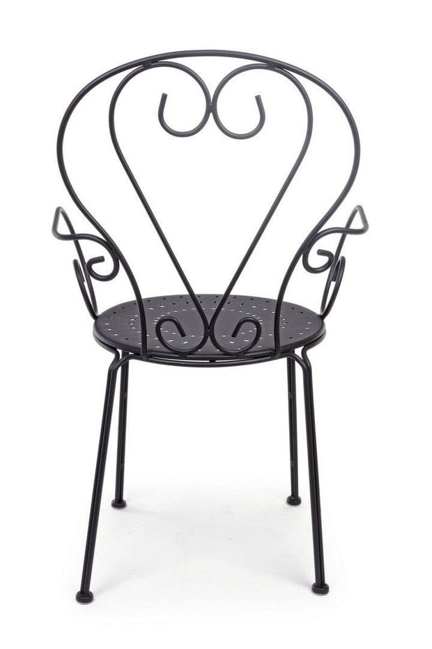 Set 4 scaune de gradina / terasa din metal Etienne Antracit, l49xA49xH89 cm (6)