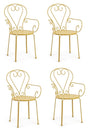Set 4 scaune de gradina / terasa din metal Etienne Galben, l49xA49xH89 cm