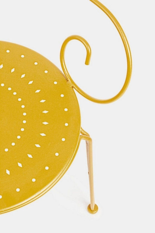 Set 4 scaune de gradina / terasa din metal Etienne Galben, l49xA49xH89 cm (8)