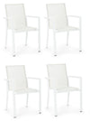 Set 4 scaune de gradina / terasa din metal si material textil, Konnor Alb, l56,2xA60xH88 cm