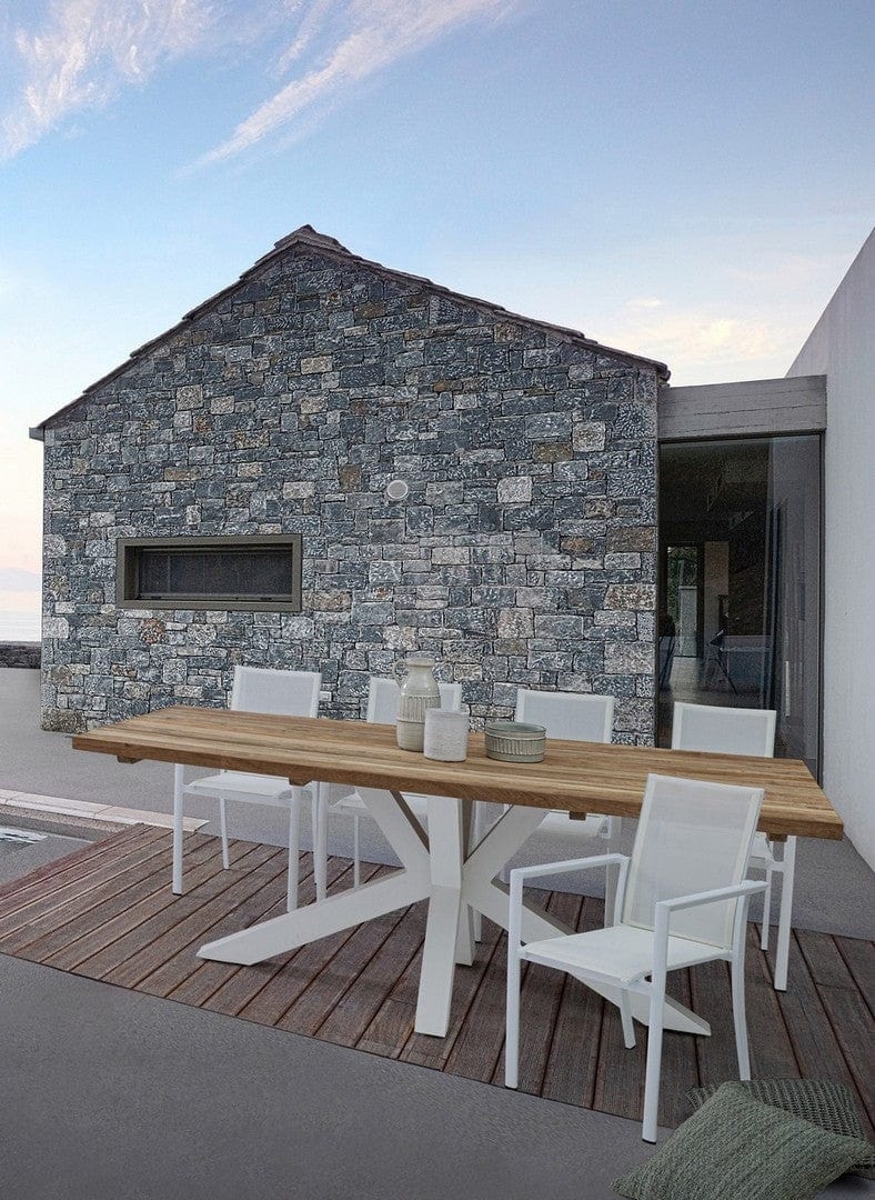 Set 4 scaune de gradina / terasa din metal si material textil, Konnor Alb, l56,2xA60xH88 cm (1)